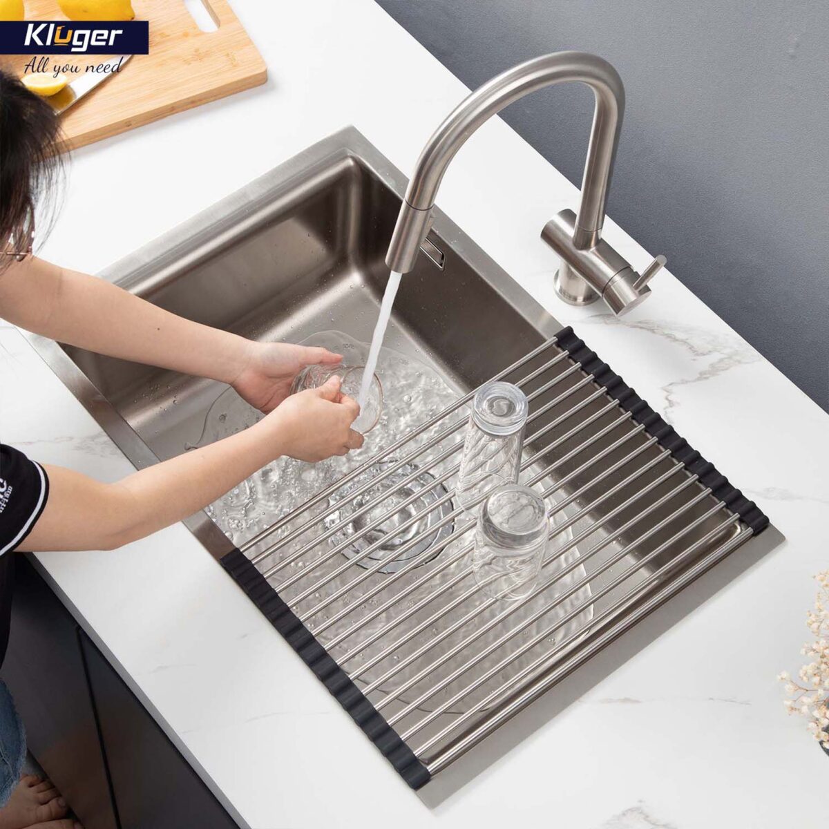 Chậu rửa bát inox KLUGER KU8121S dòng K200 1 hố - Ảnh 13