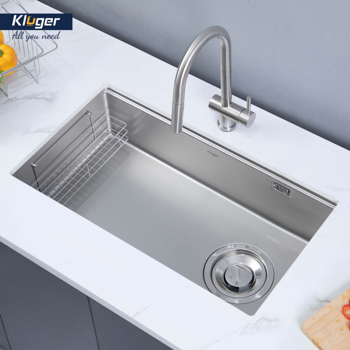 Chậu rửa bát inox KLUGER KY7545FS Basic dòng TOYA 1 hố - Ảnh 4