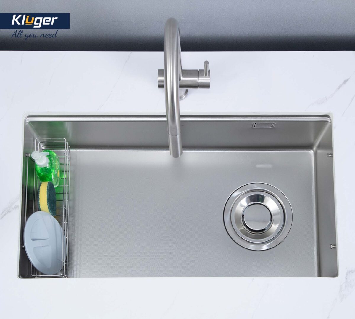 Chậu rửa bát inox KLUGER KY7545FS Basic dòng TOYA 1 hố - Ảnh 7
