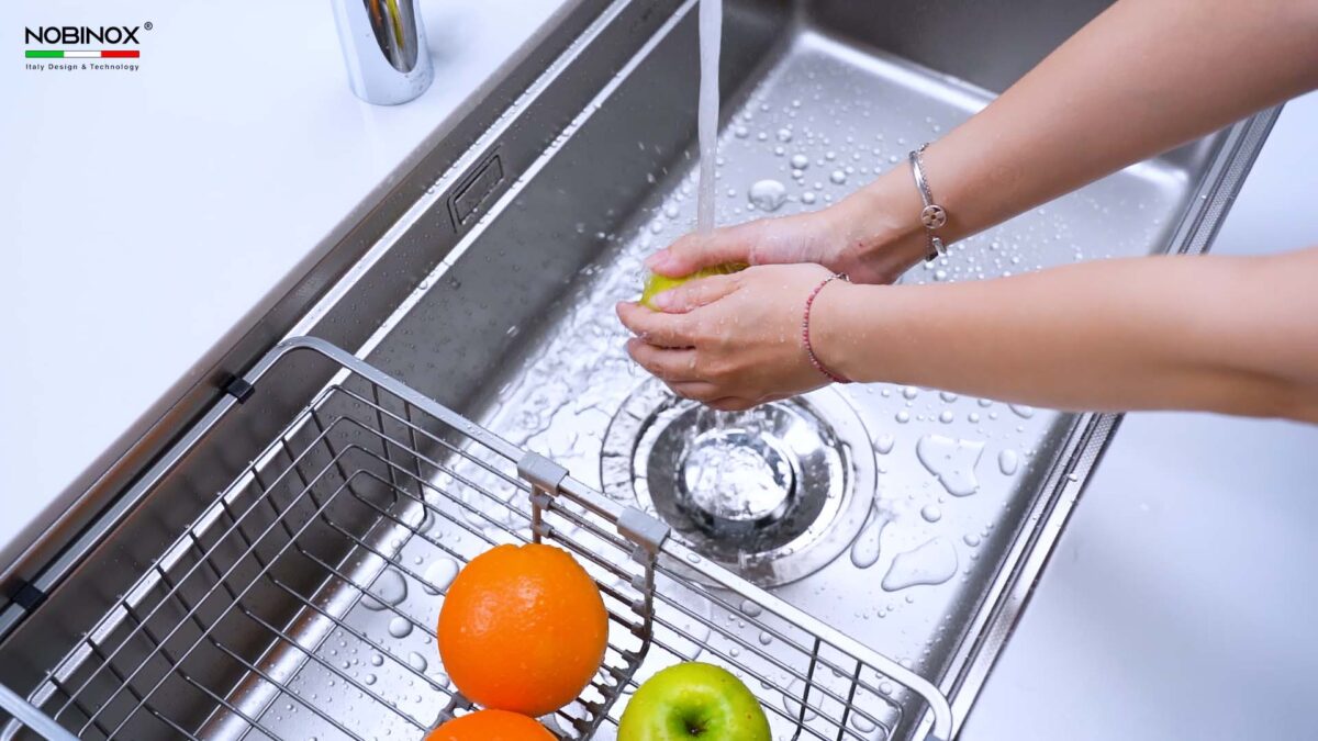 Chậu rửa bát inox NOBINOX LIRA NJ566D 1 hố - Ảnh 10