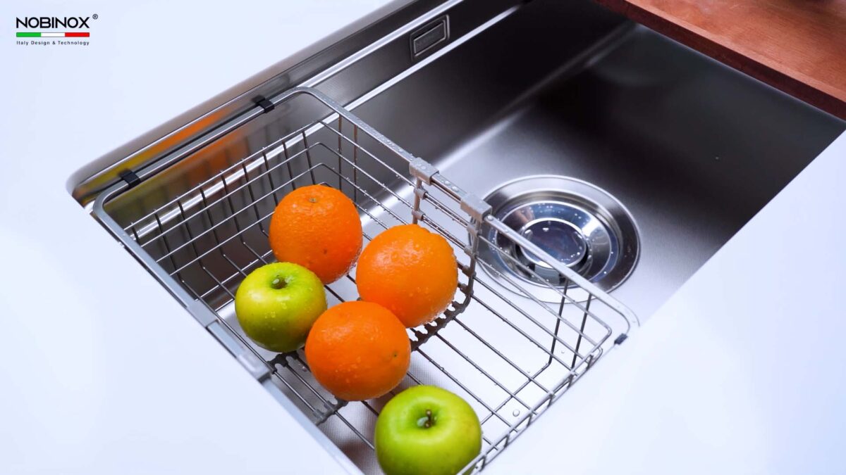 Chậu rửa bát inox NOBINOX LIRA NJ566D 1 hố - Ảnh 11