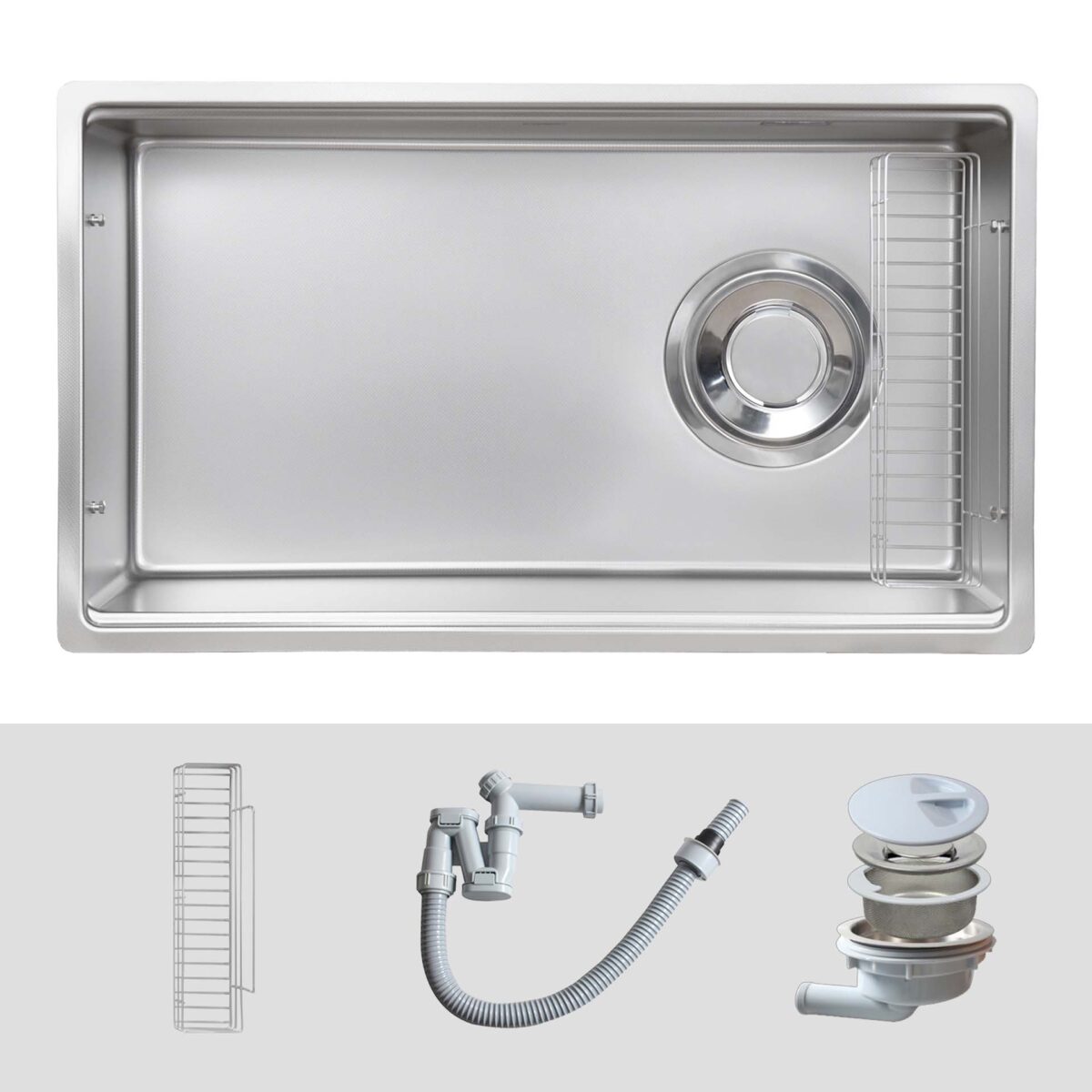 Chậu rửa bát inox KLUGER KY7545FS Basic dòng TOYA 1 hố - Ảnh 2
