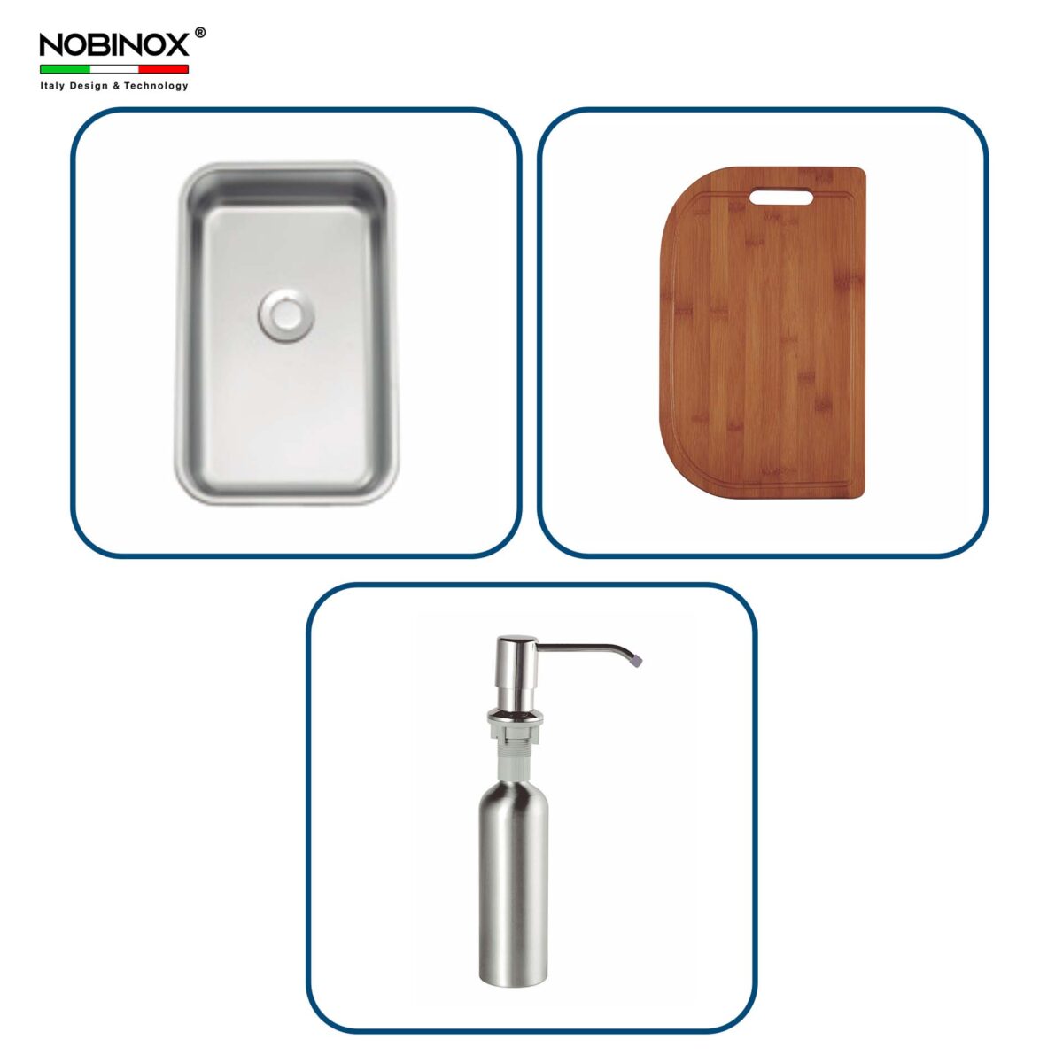 Chậu rửa bát inox NOBINOX HIGON NH905 1 hố - Ảnh 3