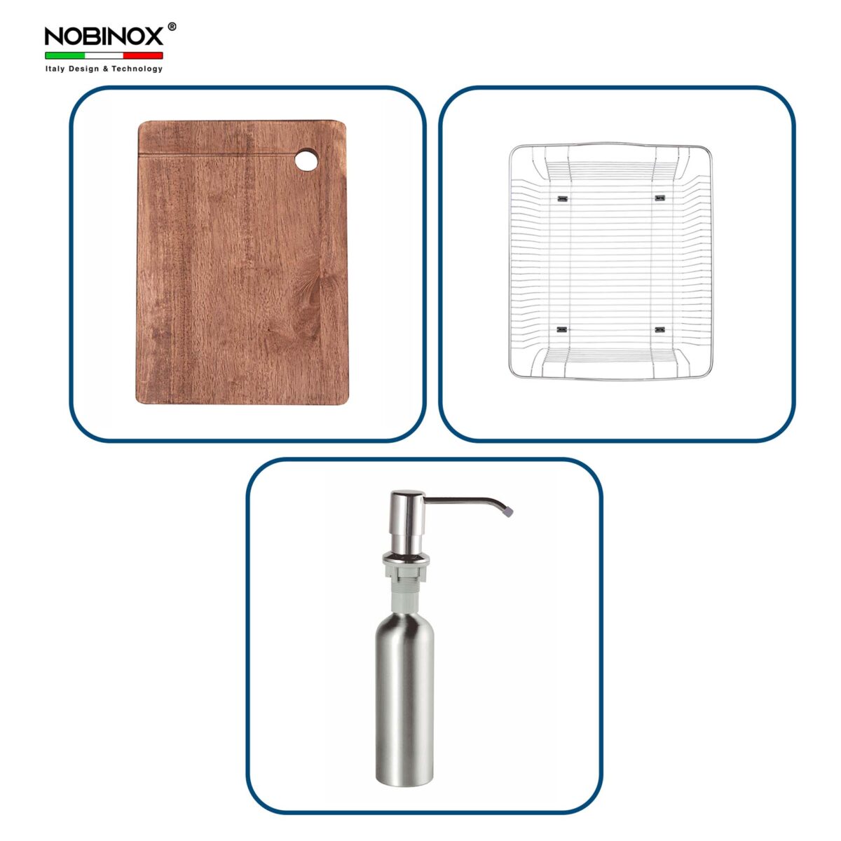 Chậu rửa bát inox NOBINOX LIKEN NL786 2 hố - Ảnh 3