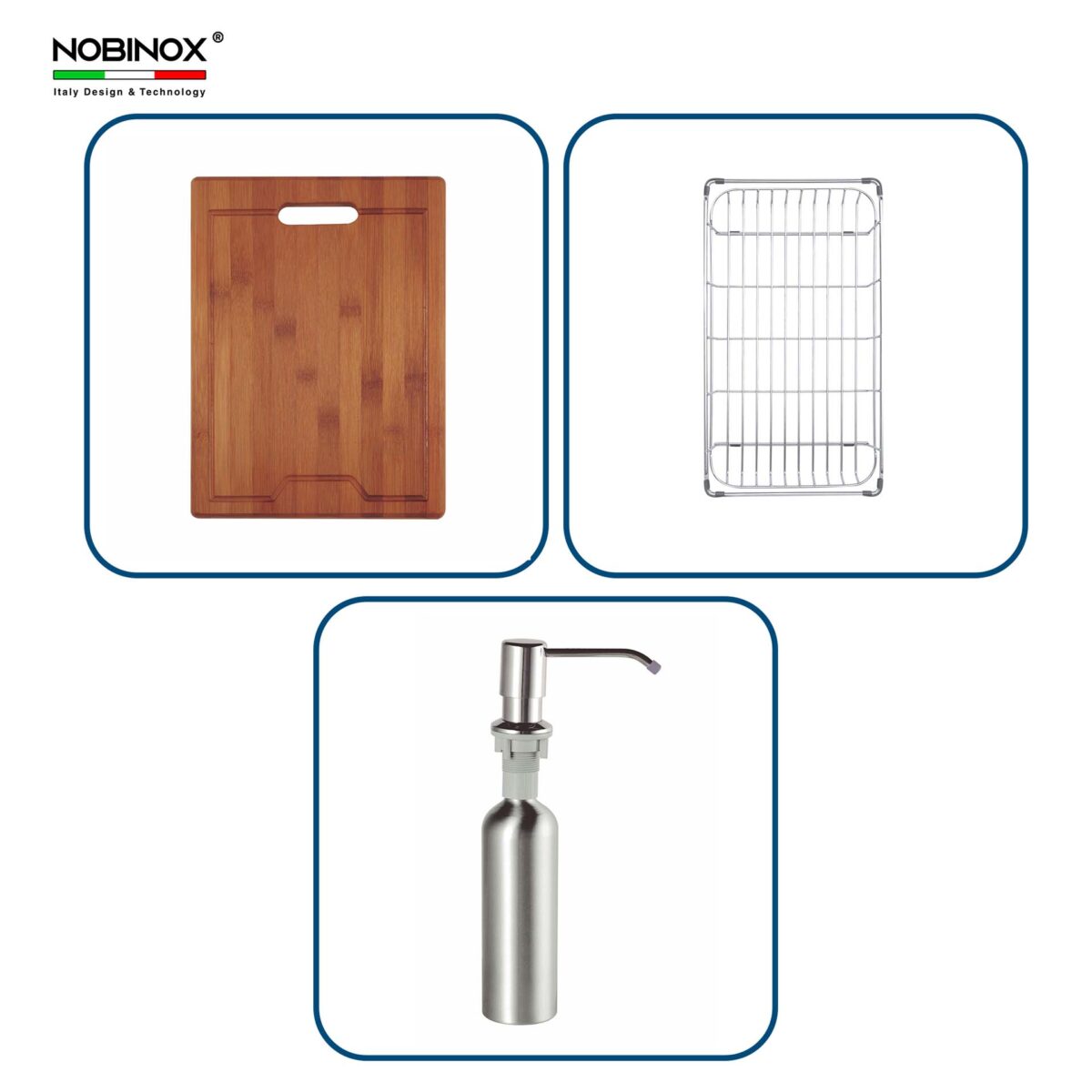 Chậu rửa bát inox NOBINOX LIKEN NL792D 1 hố - Ảnh 3