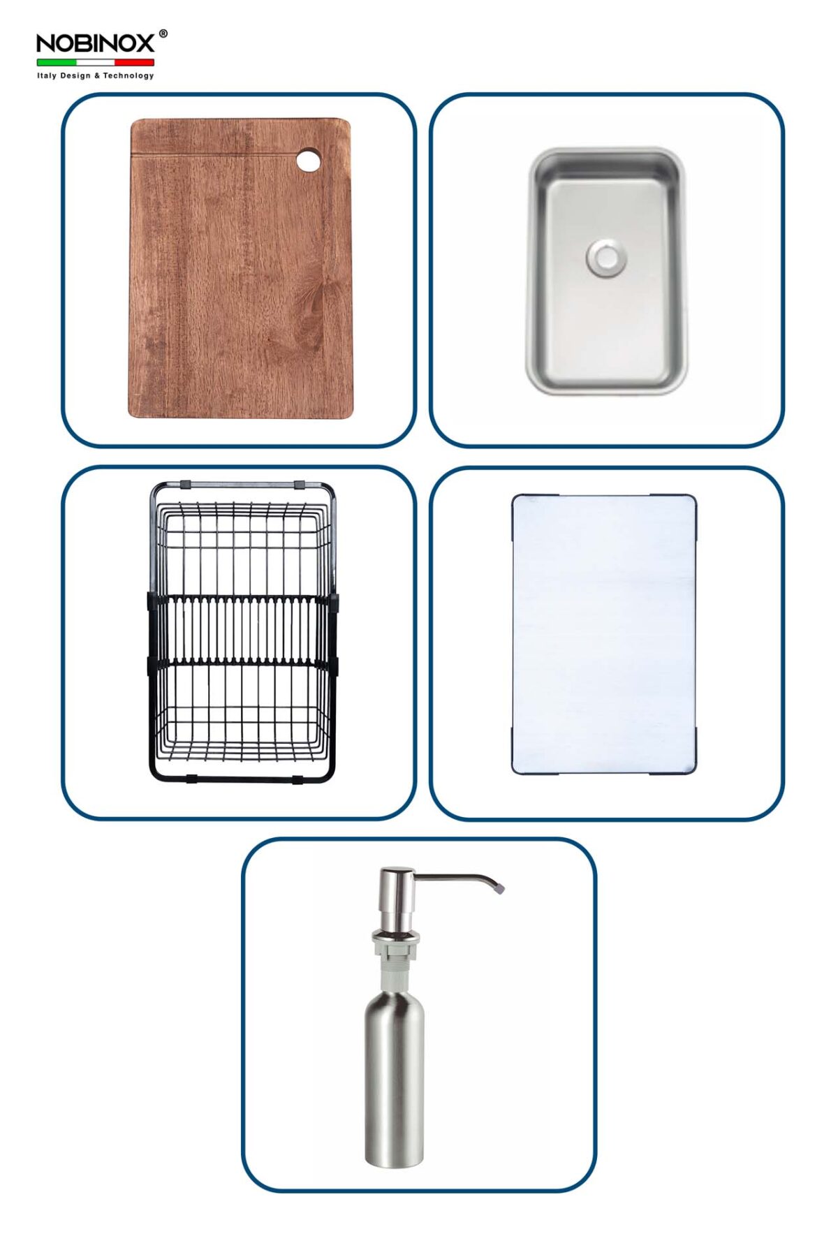 Chậu rửa bát inox NOBINOX LIRA NJ560D 1 hố - Ảnh 3
