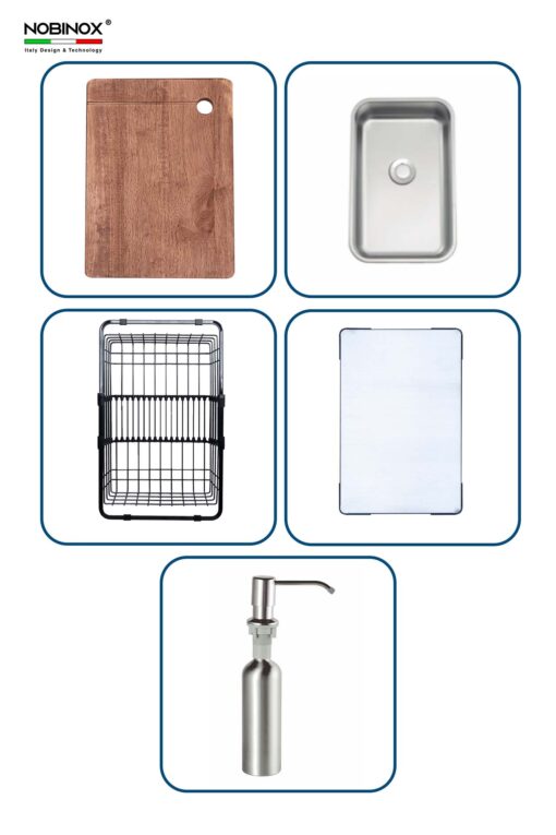 Phu kien Chau rua bat inox NOBINOX LIRA NJ560D