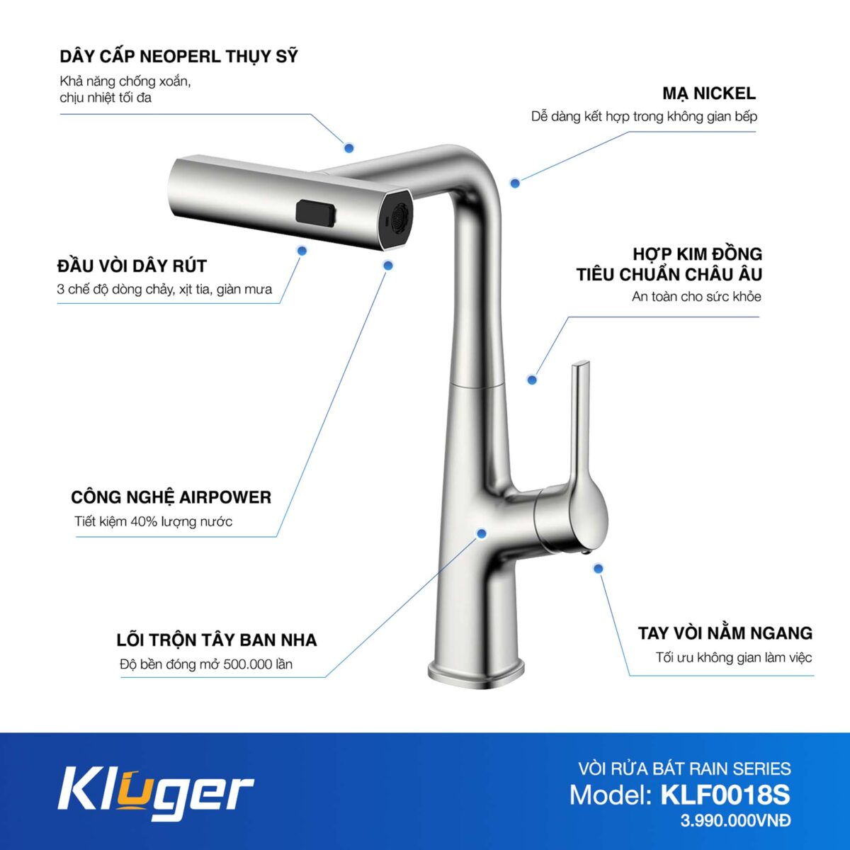 Vòi rửa bát KLUGER KLF0018S - Ảnh 3