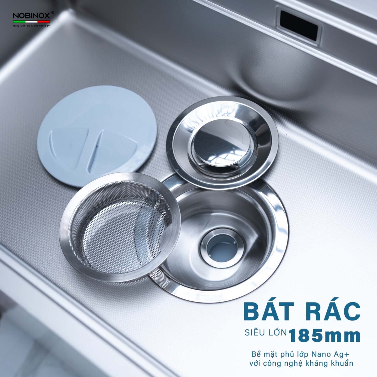 Chậu rửa bát inox NOBINOX LIKEN NL725D 1 hố - Ảnh 15