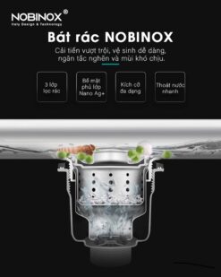 Xiphong1.3 Chau rua bat inox NOBINOX LIKEN NL749