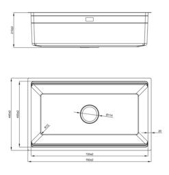 ban ve kich thuoc Chau rua bat inox NOBINOX LIRA NJ562D