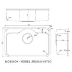 Chậu rửa bát inox NOBINOX ROSA NN975D 1 hố - Ảnh 2