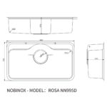 Chậu rửa bát inox NOBINOX ROSA NN995D 1 hố - Ảnh 2