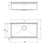 Chậu rửa bát inox NOBINOX TASCA STEP NT685T SA8000B 1 hố - Ảnh 2