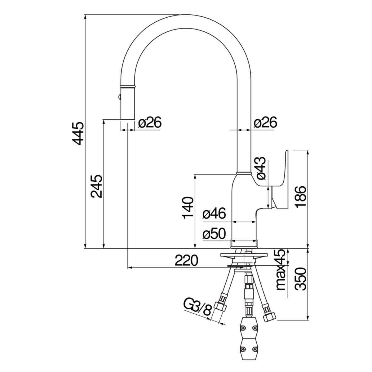 Vòi rửa bát NOBINOX RING NB130LTB MP117137FLP - Ảnh 2