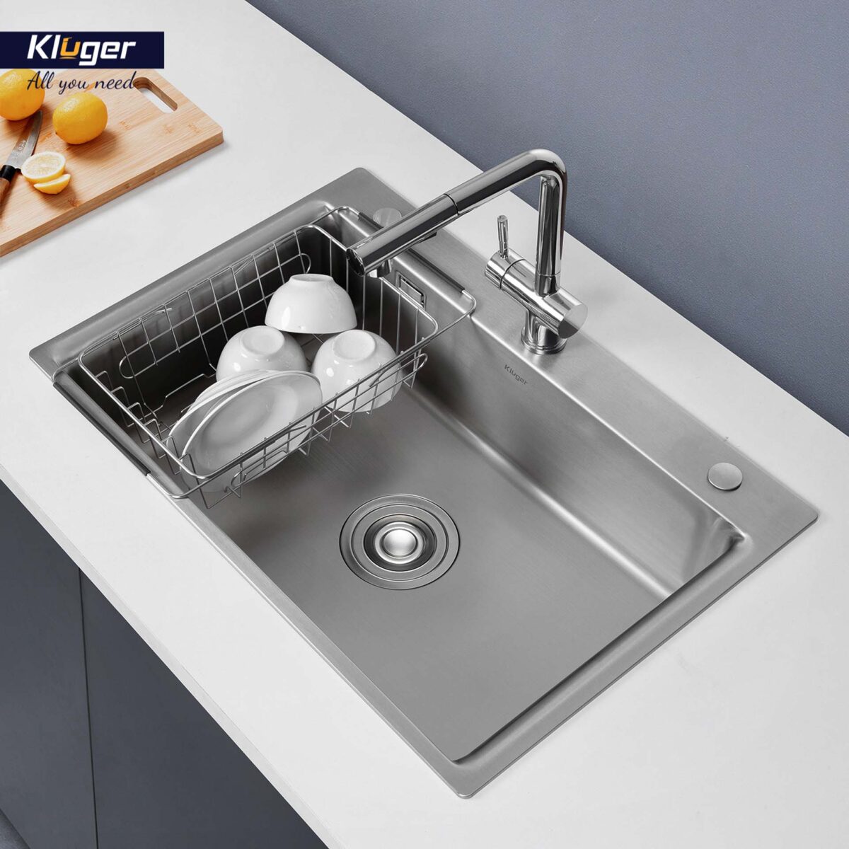 Chậu rửa bát inox KLUGER KF8121S dòng K200 1 hố - Ảnh 6