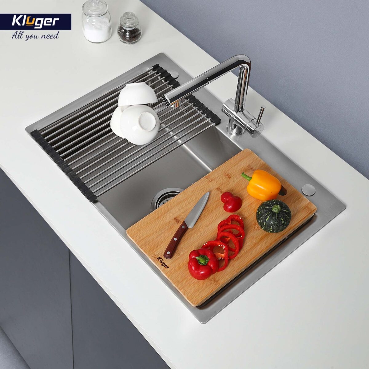Chậu rửa bát inox KLUGER KF8121S dòng K200 1 hố - Ảnh 9