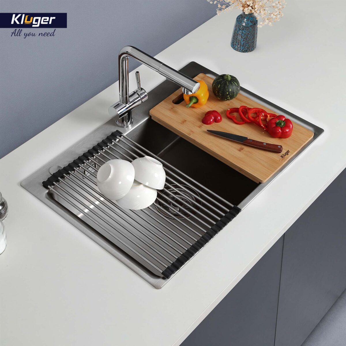 Chậu rửa bát inox KLUGER KF8121S dòng K200 1 hố - Ảnh 10