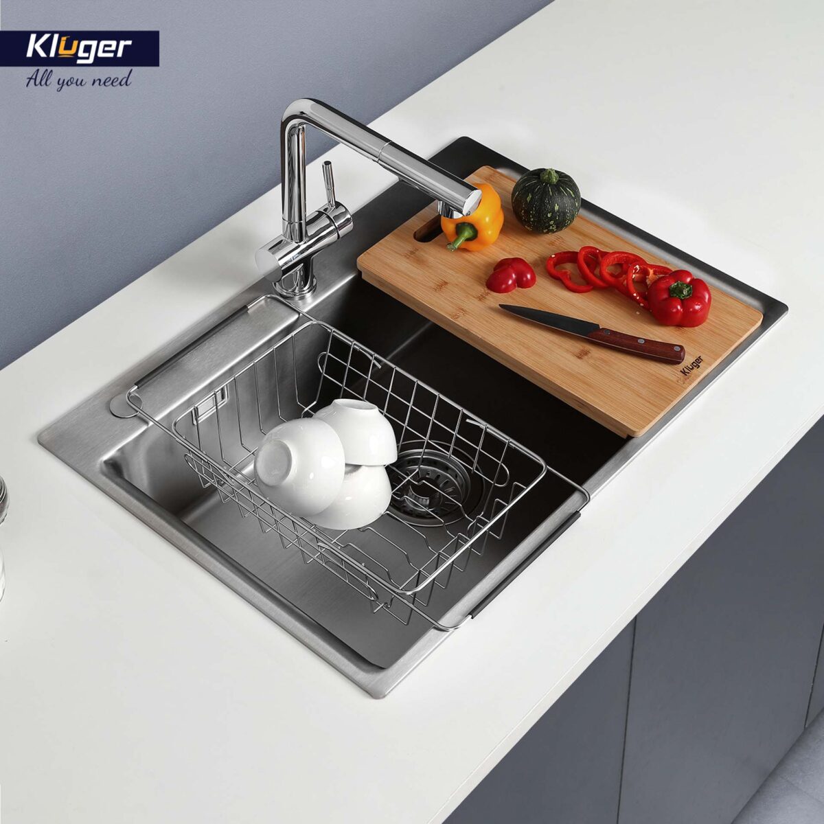 Chậu rửa bát inox KLUGER KF8121S dòng K200 1 hố - Ảnh 11