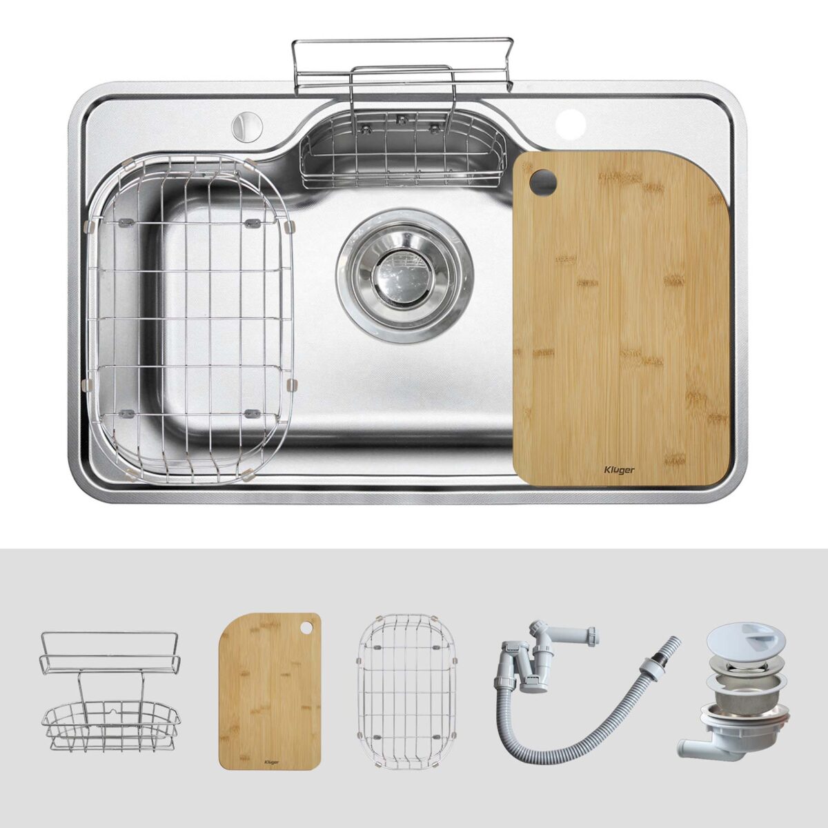 Chậu rửa bát inox KLUGER KT8050SL Plus dòng TAKI 1 hố - Ảnh 2