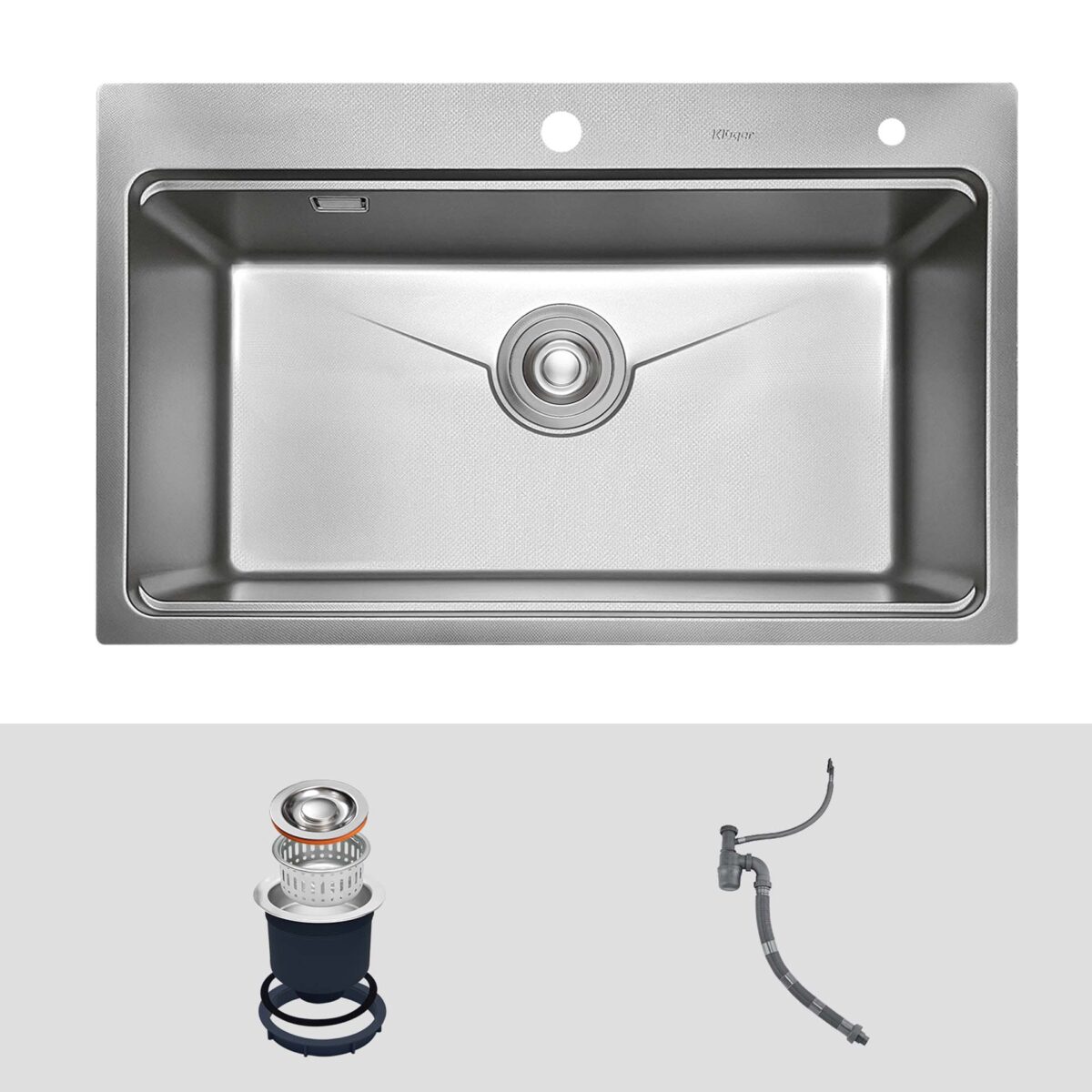 Chậu rửa bát inox KLUGER KW8181FS Basic dòng K800 1 hố - Ảnh 2