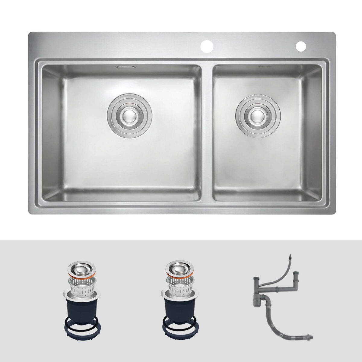 Chậu rửa bát inox KLUGER KW8211S dòng K2 100 2 hố - Ảnh 2