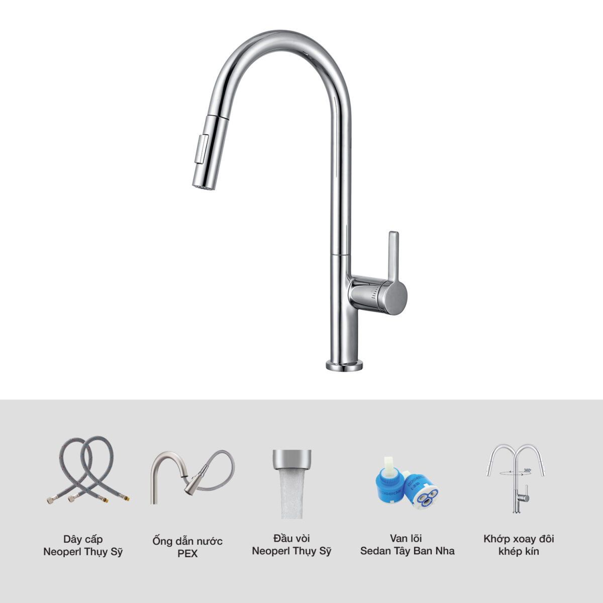 Vòi rửa bát KLUGER KLF0003C - Ảnh 3