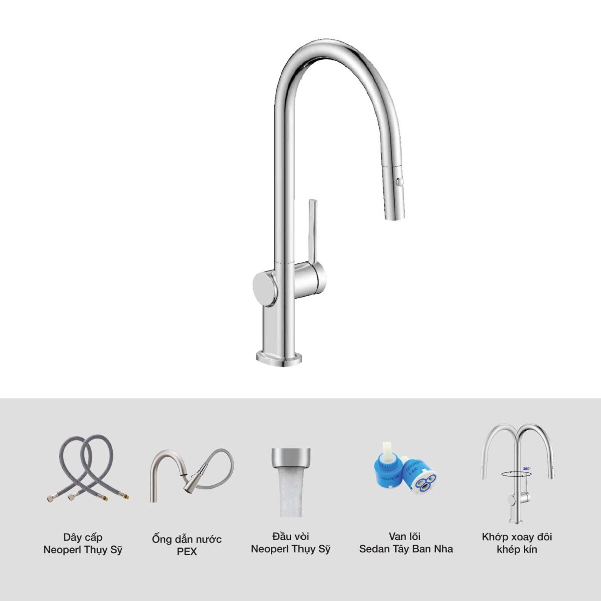 Vòi rửa bát KLUGER KLF0003SC - Ảnh 3