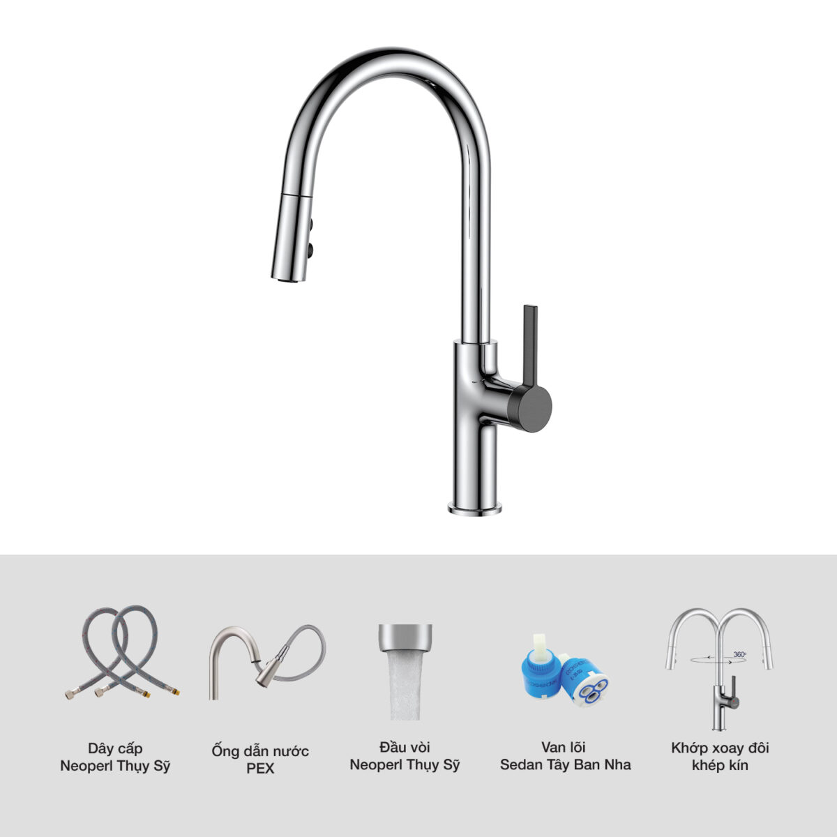 Vòi rửa bát KLUGER KLF0005C - Ảnh 3