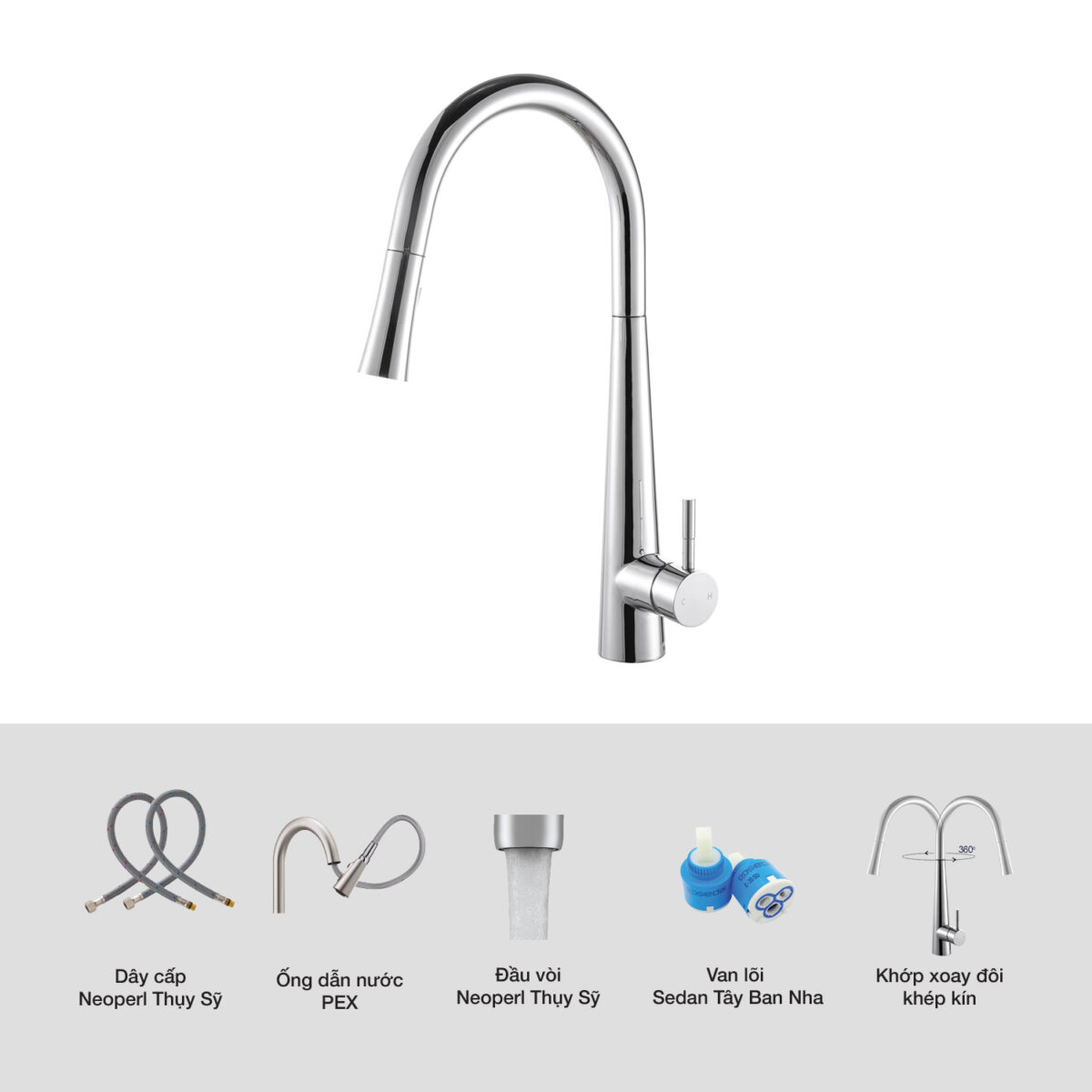 Vòi rửa bát KLUGER KLF0009C - Ảnh 4