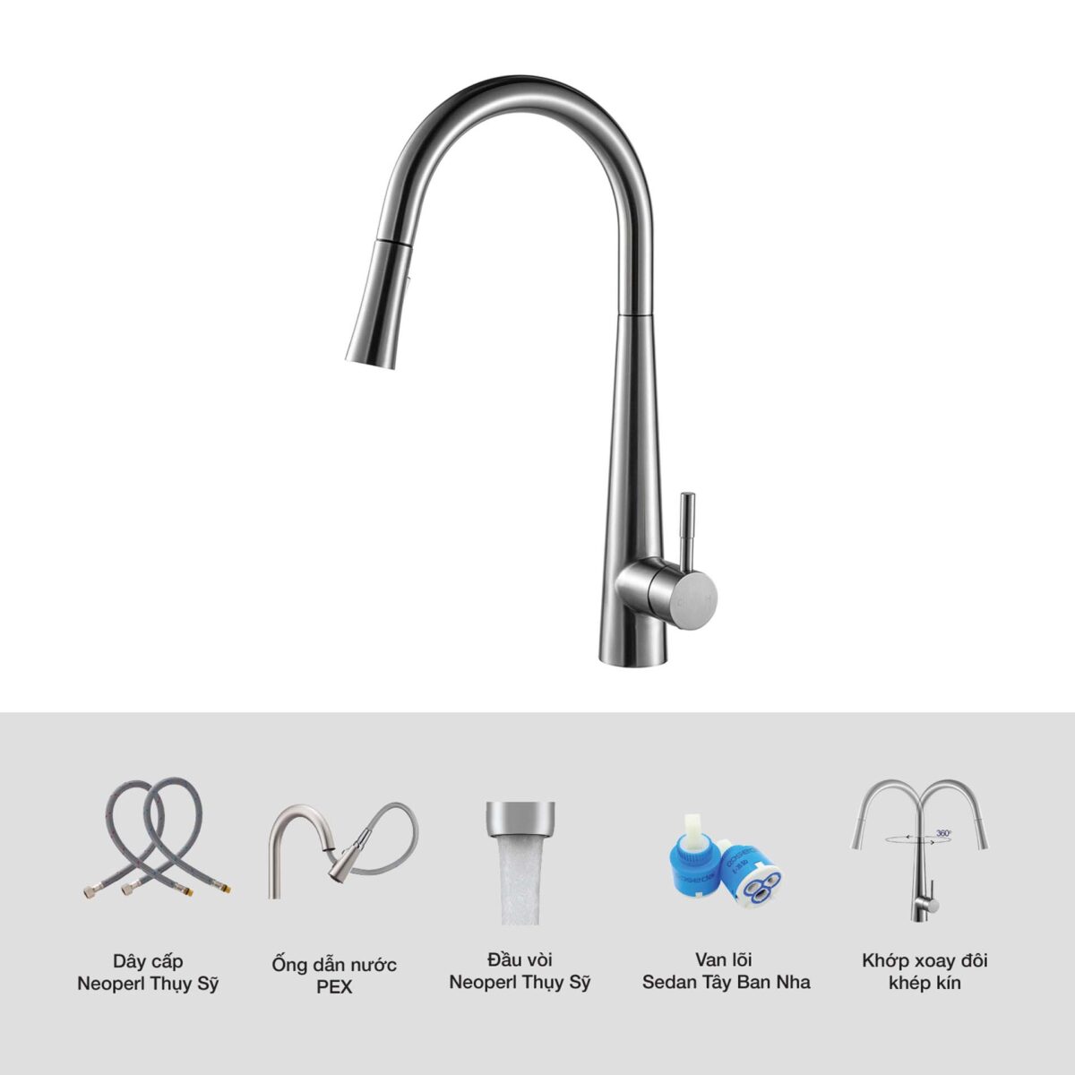 Vòi rửa bát KLUGER KLF0009S - Ảnh 3