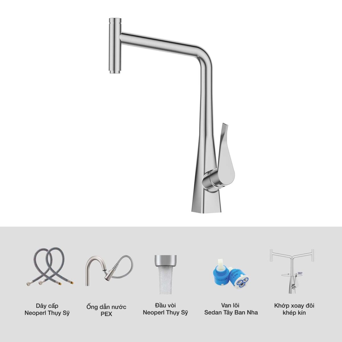 Vòi rửa bát KLUGER KLF0016C - Ảnh 2