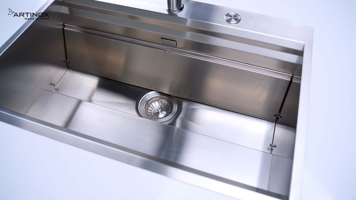 Chậu rửa bát inox NOBINOX ARTINOX MOSE NA808 00008ALBR70SP 1 hố - Ảnh 5
