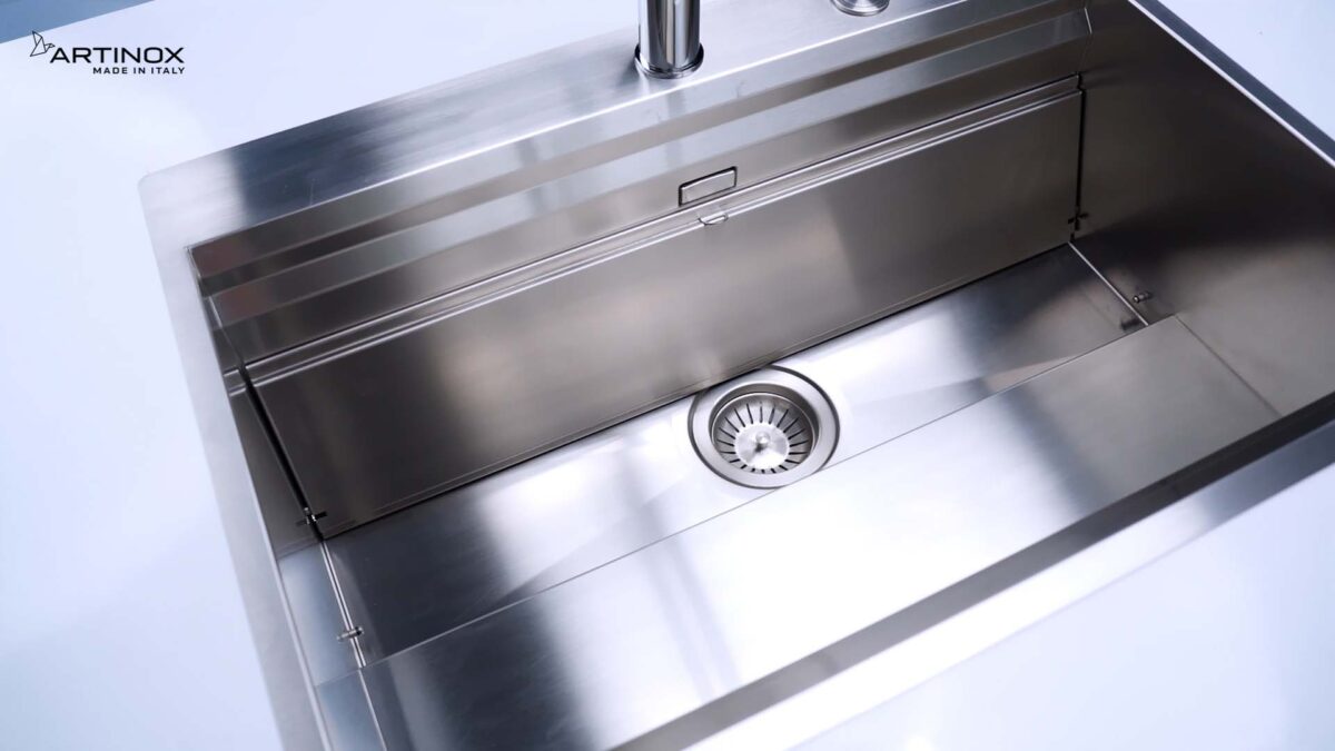 Chậu rửa bát inox NOBINOX ARTINOX MOSE NA808 00008ALBR70SP 1 hố - Ảnh 7