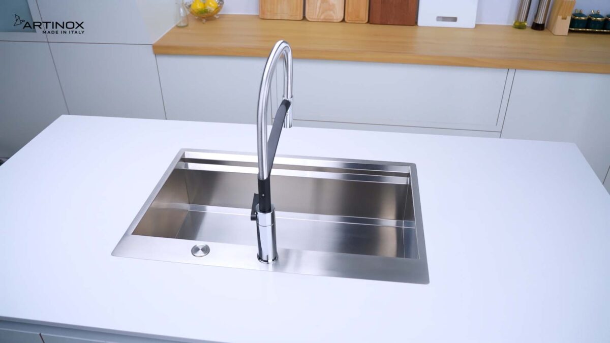 Chậu rửa bát inox NOBINOX ARTINOX MOSE NA808 00008ALBR70SP 1 hố - Ảnh 10