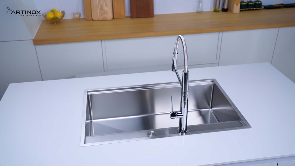 Chậu rửa bát inox NOBINOX ARTINOX NEWGO NA830 00008ALGI81 1 hố - Ảnh 5