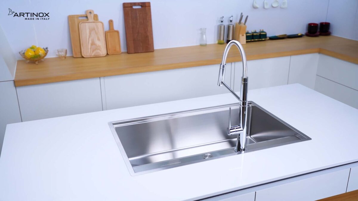 Chậu rửa bát inox NOBINOX ARTINOX NEWGO NA830 00008ALGI81 1 hố - Ảnh 8