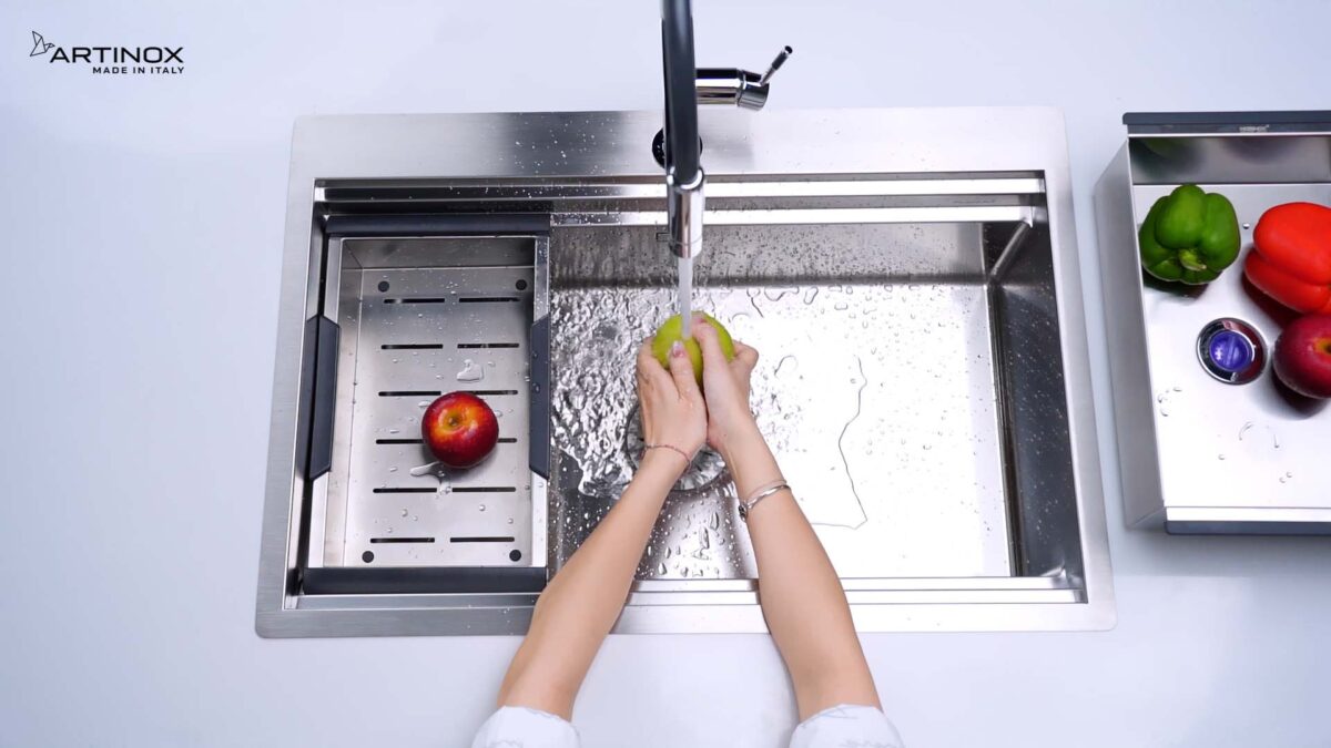 Chậu rửa bát inox NOBINOX ARTINOX TITANIUM NA805T 00008ALPBRI70 1 hố - Ảnh 4