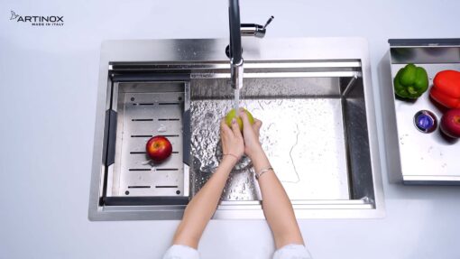 hinh anh thuc te Chau rua bat inox NOBINOX ARTINOX TITANIUM NA805T 00008ALPBRI70 1