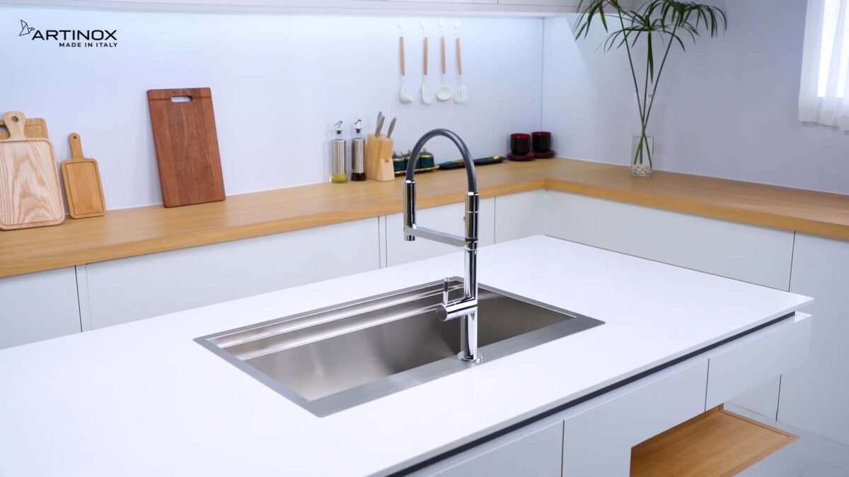 Chậu rửa bát inox NOBINOX ARTINOX TITANIUM NA805T 00008ALPBRI70 1 hố - Ảnh 5