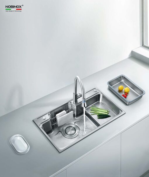 hinh anh thuc te Chau rua bat inox NOBINOX HIGON NH905 1