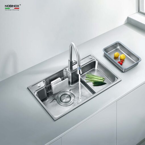 hinh anh thuc te Chau rua bat inox NOBINOX HIGON NH905 2