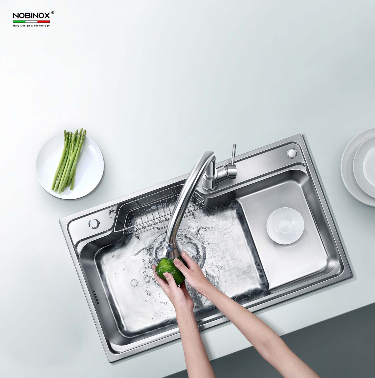 Chậu rửa bát inox NOBINOX HIGON NH905 1 hố - Ảnh 9