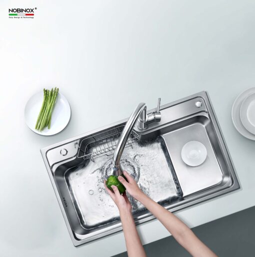 hinh anh thuc te Chau rua bat inox NOBINOX HIGON NH905 6