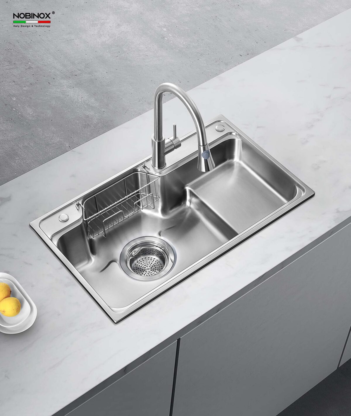 Chậu rửa bát inox NOBINOX HIGON NH905 1 hố - Ảnh 11
