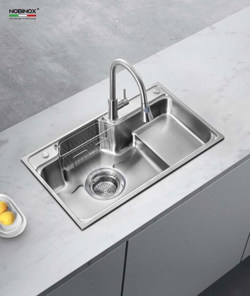 hinh anh thuc te Chau rua bat inox NOBINOX HIGON NH905 8