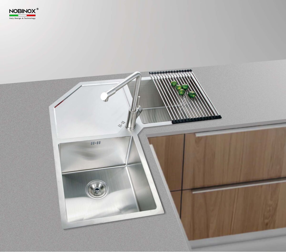 Chậu rửa bát inox NOBINOX LIKEN NL700 2 hố - Ảnh 4