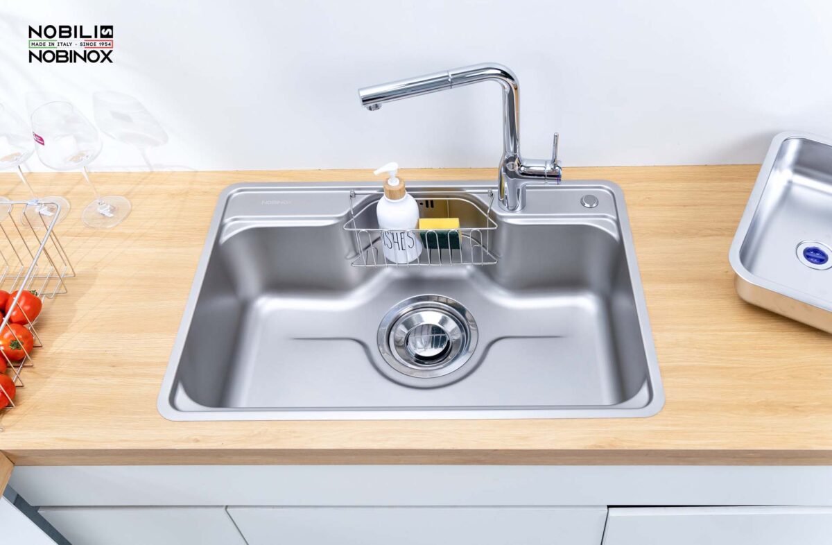 Chậu rửa bát inox NOBINOX LIKEN NL724D 1 hố - Ảnh 6