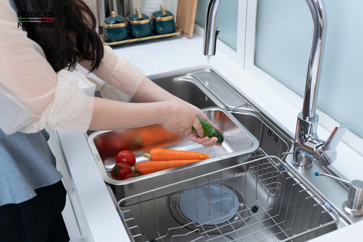 Chậu rửa bát inox NOBINOX LIKEN NL725D 1 hố - Ảnh 12