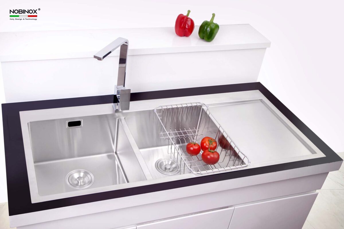 Chậu rửa bát inox NOBINOX LIKEN NL749 2 hố - Ảnh 4